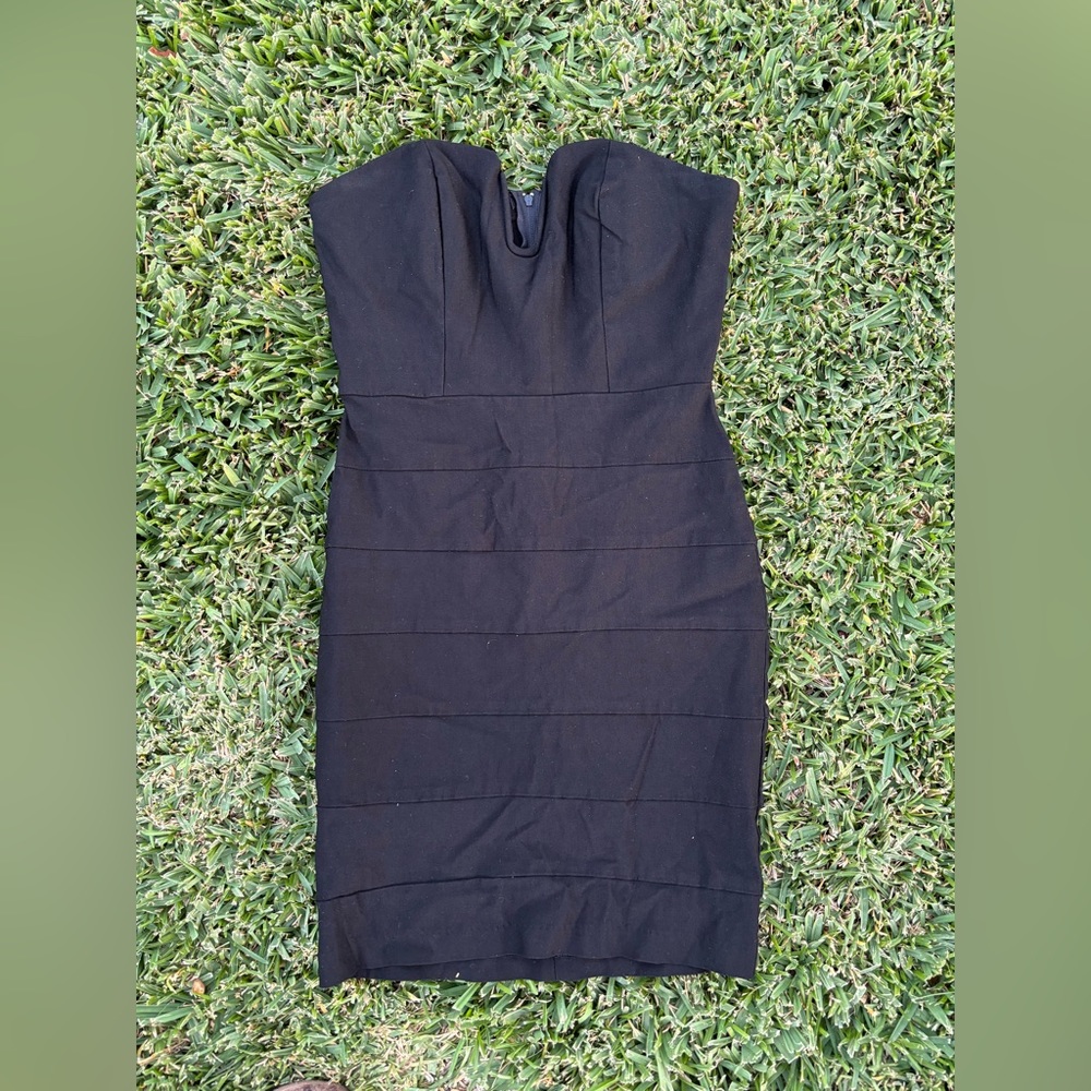 Black strapless dress